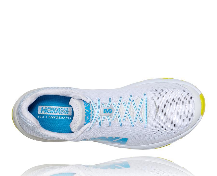 Hoka One One Evo Carbon Rocket Löparskor Herr - Vita - NGIWR-8037